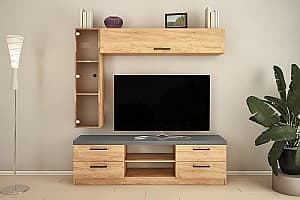 Стенка PS Z-3 (ТВ-1.5 м) 1.8 м Дуб Золотой / Графит Серый