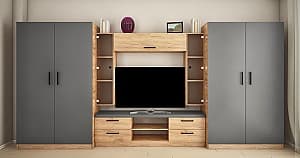 Living PS Roma Z (TV-1.2 m) 4.2 m Stejar Auriu / Grafit Gri