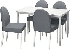 Набор стол и стулья IKEA Danderyd/Vissle 130см 1+4 Белый/Серый