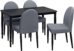Set de masa si scaune IKEA Danderyd/Vissle 130cm 1+4 Negru/Gri