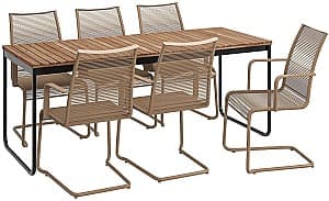 Набор садовой мебели IKEA Vasman с подлокотниками 135x190/74 Коричневый