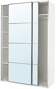 Dulap-cupe IKEA Pax/Auli 5 rafturi/bara/oglinda 150x66x236 Alb
