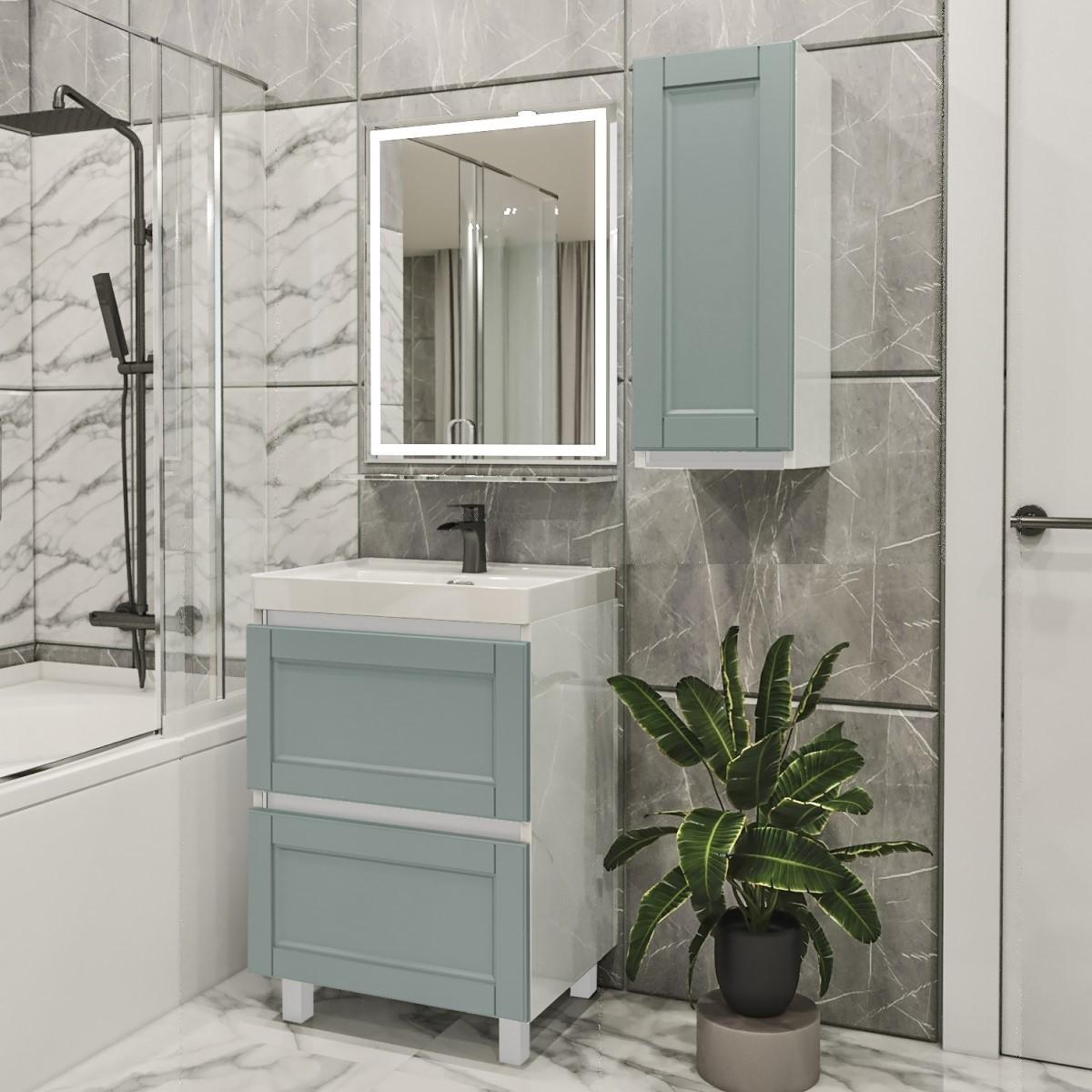 Комплект мебели для ванной PS Lotos 60-30 (кр./ДСП) Светло Зеленый