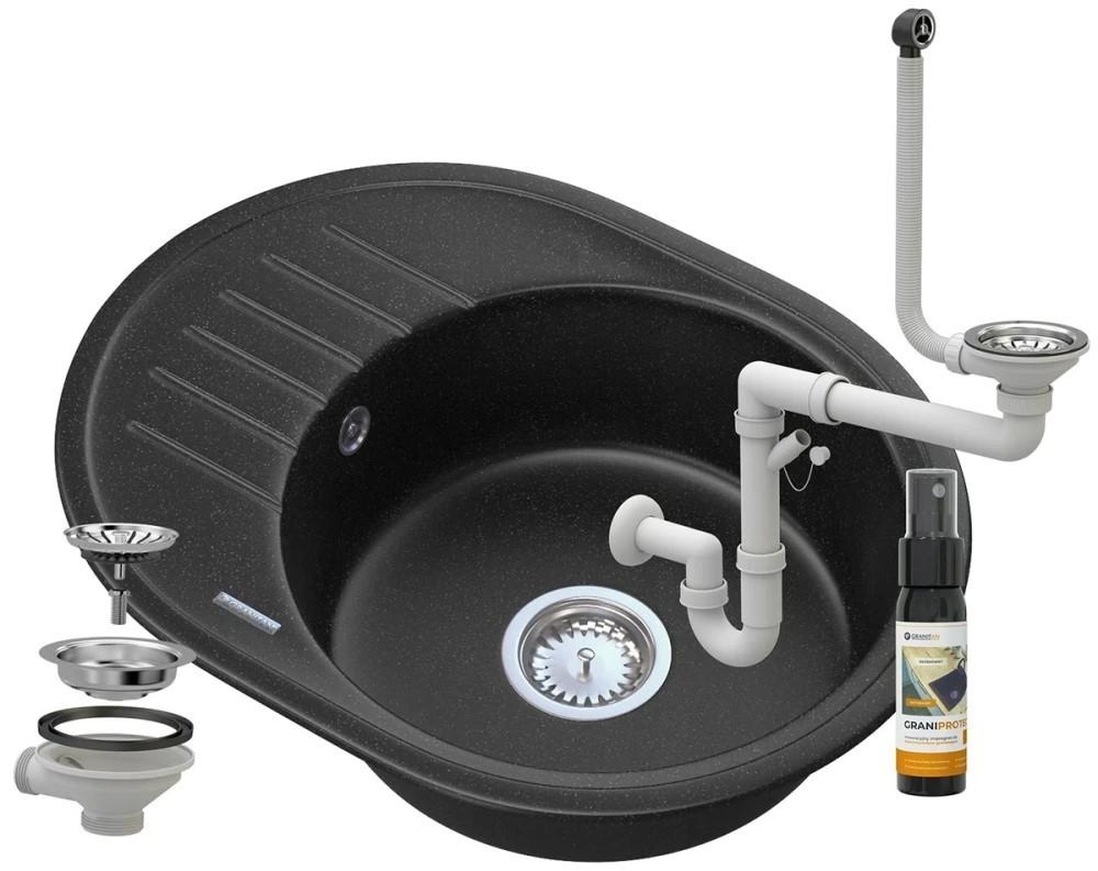 Кухонная мойка Granitan Luwr Black Metallic