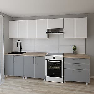 Кухонный гарнитур Smartex K2 300 см Белый / Графит