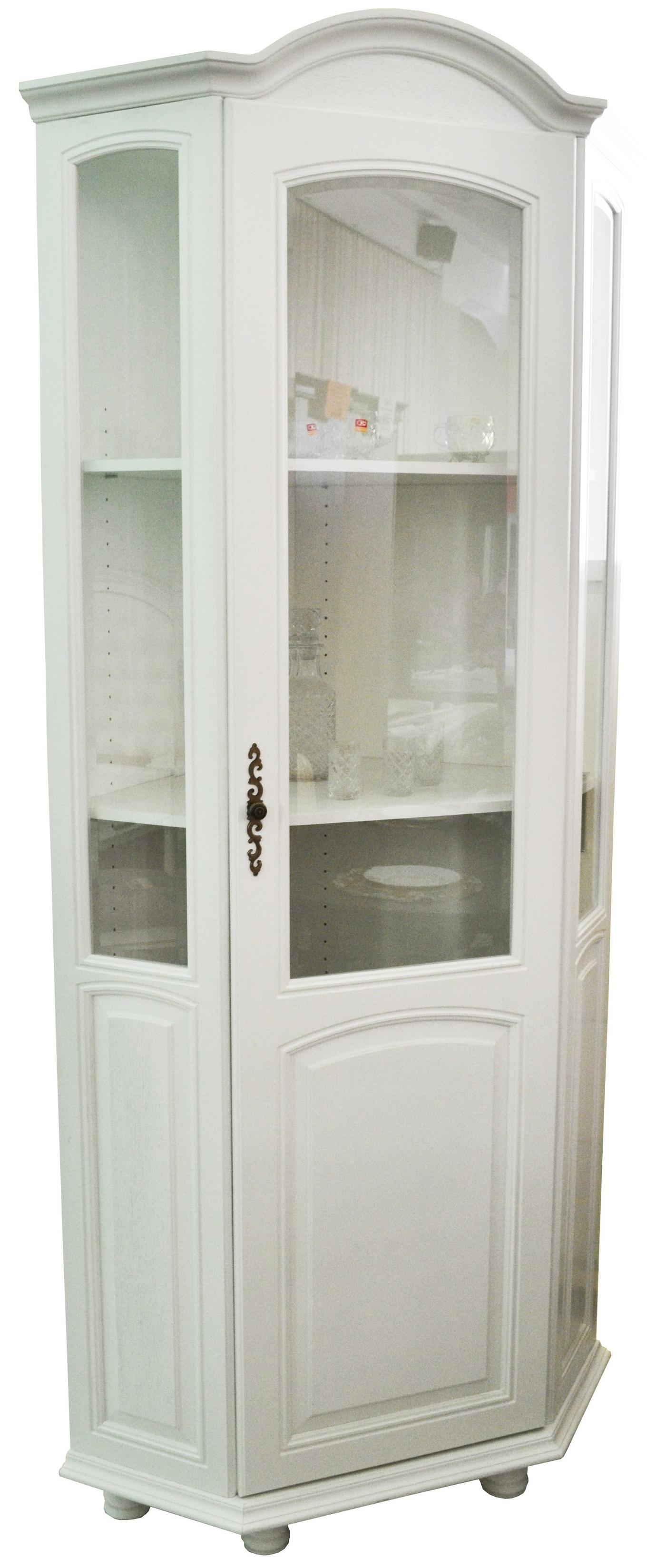 Dulap cu vitrina Viitorul Colt cu tablie Alb