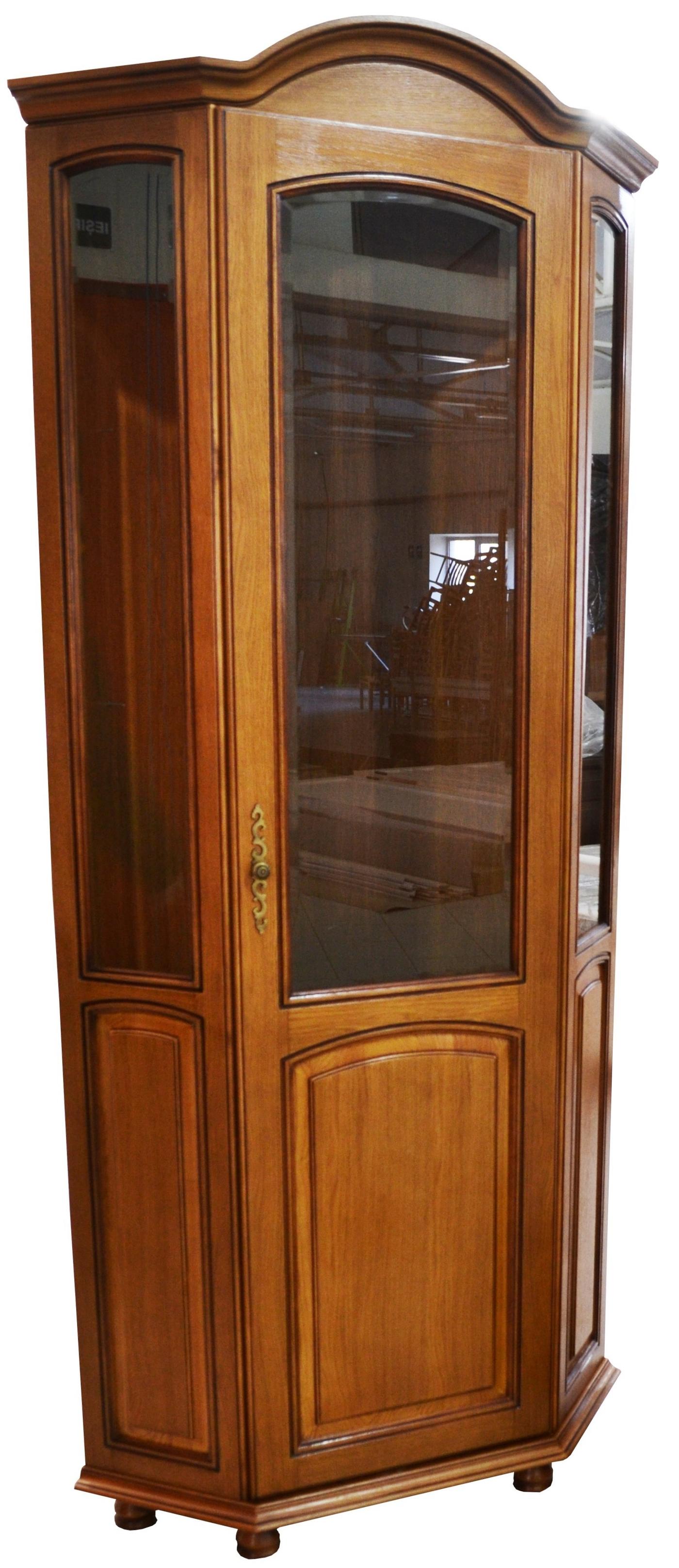 Dulap cu vitrina Viitorul Colt cu tablie Stejar Deschis