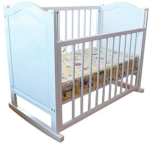 Patut copii Viitorul Leagan cu saltea ortopedica 120x65 cm Alb