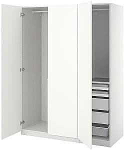 Шкаф IKEA Pax/Forsand полки/штанги/ящики/корзина 150x60x201 Белый