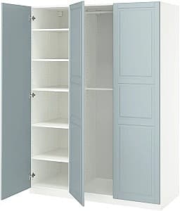 Шкаф IKEA Pax/Fjarehals полки/штанги 150x60x201 Белый/Светло-серый/Синий