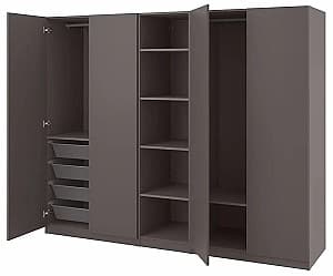 Шкаф IKEA Pax/Forsand полки/штанги/корзины 250x60x201 Темно-серый
