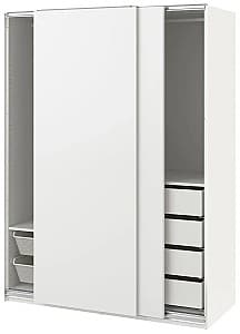 Dulap-cupe IKEA Pax/Hasvik bare/rafturi/sertare 150x66x201 Alb