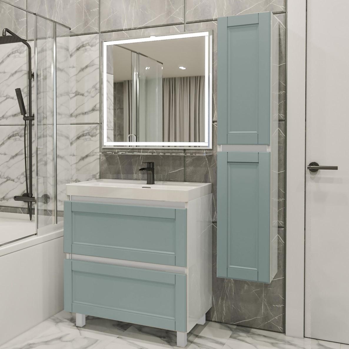 Комплект мебели для ванной PS Lilia 80-147 (кр. "Модерн" / ДСП) Светло-Зеленый