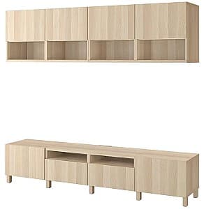 Living IKEA Besta 240x42x230 Aspect Stejar Antichizat/Lappviken/Stubbarp Aspect Stejar Antichizat