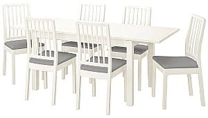 Set de masa si scaune IKEA Laneberg/Ekedalen/Orrsta 130/190x80cm 1+6 Alb/Gri