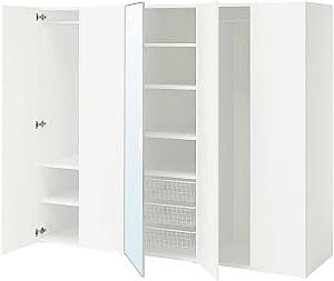 Dulap IKEA Platsa/Straumen/Fonner rafturi/bare/cosuri/oglinda 220x57x181  Alb