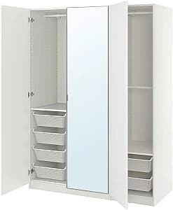 Dulap IKEA Pax/Fardal/Aheim raft/bare/cosuri/oglinda 150x60x201 Alb Lucios