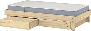 Pat IKEA Glamberget/Vesteroy extra ferma/cu depozitare 90x200  Pin/Albastru