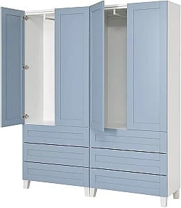 Dulap IKEA Platsa/Sannidal rafturi/bare/sertare 160x42x191 Alb/Albastru