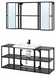 Set de mobila de baie IKEA Enhet/Tvallen/Saljen 140x43x65 Antracit (Gri)