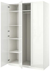 Шкаф IKEA Pax/Fardal полки/штанга 150x60x236 Белый/Глянцевый белый