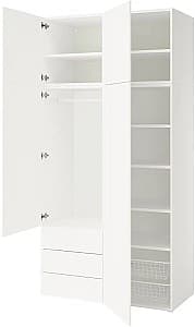 Шкаф IKEA Platsa/Fonnes полки/штанги/ящики/корзины 120x57x241 Белый