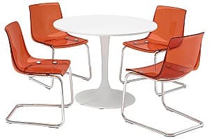 Набор стол и стулья IKEA Docksta/Tobias 103cm 1+4  Белый/Коричнево-красный