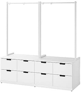 Antreu IKEA Nordli cu 2 cuiere/8 sertare 160x169 Alb