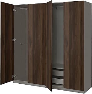 Шкаф IKEA Pax/Storklinta полки/штанги/корзины 200x60x201 Темно-серый/Темно-коричневый