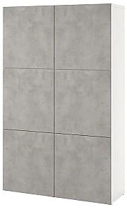 Dulap IKEA Besta cu usi 120x42x193 Alb Kallviken/Gri Aspect Beton