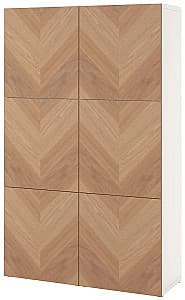 Dulap IKEA Besta 120x42x193 Alb/Hedeviken furnir stejar