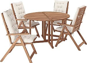Set mobila de gradina IKEA Nammaro/Kuddarna 130 Maro deschis/Gri deschis-bej