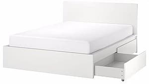 Pat IKEA Malm/Lindbaden 4 cutii depozitare 180x200 Alb