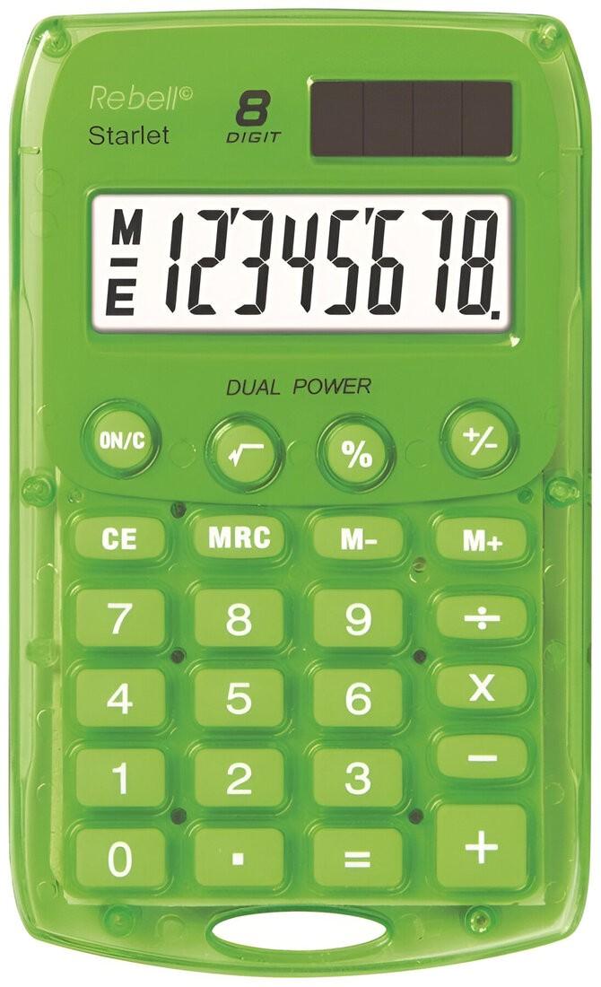 Calculator de masa Rebell Starlet, 8 cifre, 113x67 mm, 504791, verde