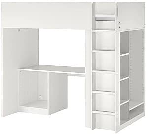 Pat copii IKEA Smastad cu birou/depozitare 90х200 Alb