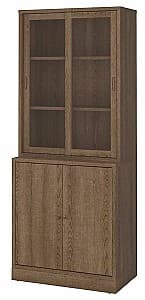 Шкаф витрина IKEA Tonstad раздвижные двери/прозрачное стекло/шпон 82x47x201 Коричневый Дуб