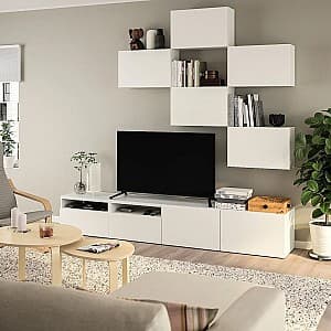 Стенка IKEA Besta/Lappviken плавно-закрывающиеся петли 240x42x230 Белый