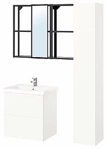 Set de mobila de baie IKEA Enhet/Tvallen/Enset cu sertare 64x43x65 Antracit/Alb