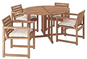 Set mobila de gradina IKEA Nammaro/Kuddarna cu brate 130 Maro deschis/Gri deschis-bej