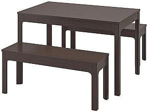 Набор стол и стулья IKEA Ekedalen 120/180cm 1+2 Темно-коричневый