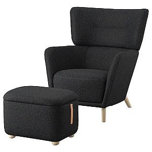 Кресло IKEA Oskarshamn Гуннаред Черно-серый