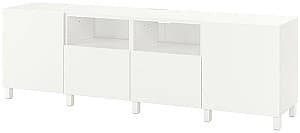 Tumba pentru televizor IKEA Besta/Lappviken/Stubbarp glisiera sertar cu sistem apasare 240x42x74 Alb