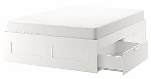 Pat IKEA Lonset cu depozitare 180x200 Alb