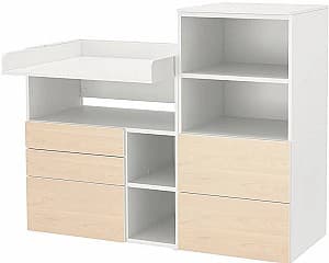 Пеленальный столик IKEA Smastad/Platsa со стеллажом 150x79x123  Белый/Береза