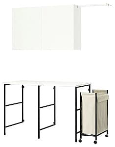 Комплект мебели для ванной IKEA Inhet выдвижная рейка 139x63.5 Антрацит/Белый