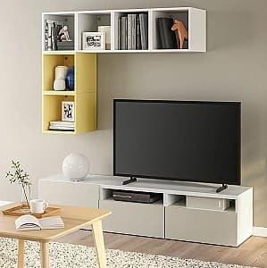 Living IKEA Besta/Eket sina sertar cu inchidere lina 180x42x170 Al/Galben deschis