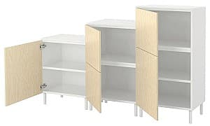 Comoda IKEA Platsa 5 usi 180x42x113 Alb/Kalbaden Aspect Pin Intens