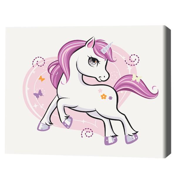 Tablou pe numere BrushMe Unicorn strălucitor 30×40 сm (fără cutie)
