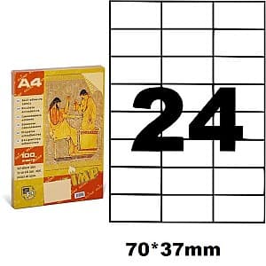 Eticheta autoadezive A4 Olimp 100 file, 24. pe 1 filă, 70x37 mm, 0149