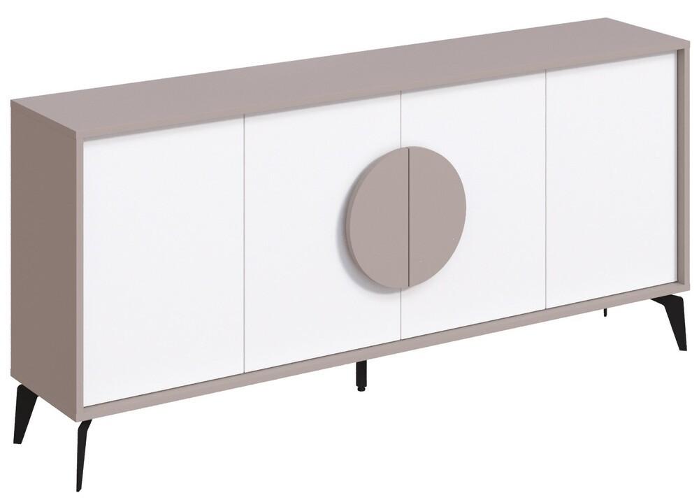 Comoda DECO Gora 180 cm Light Mocha (Bej) / White (Alb)